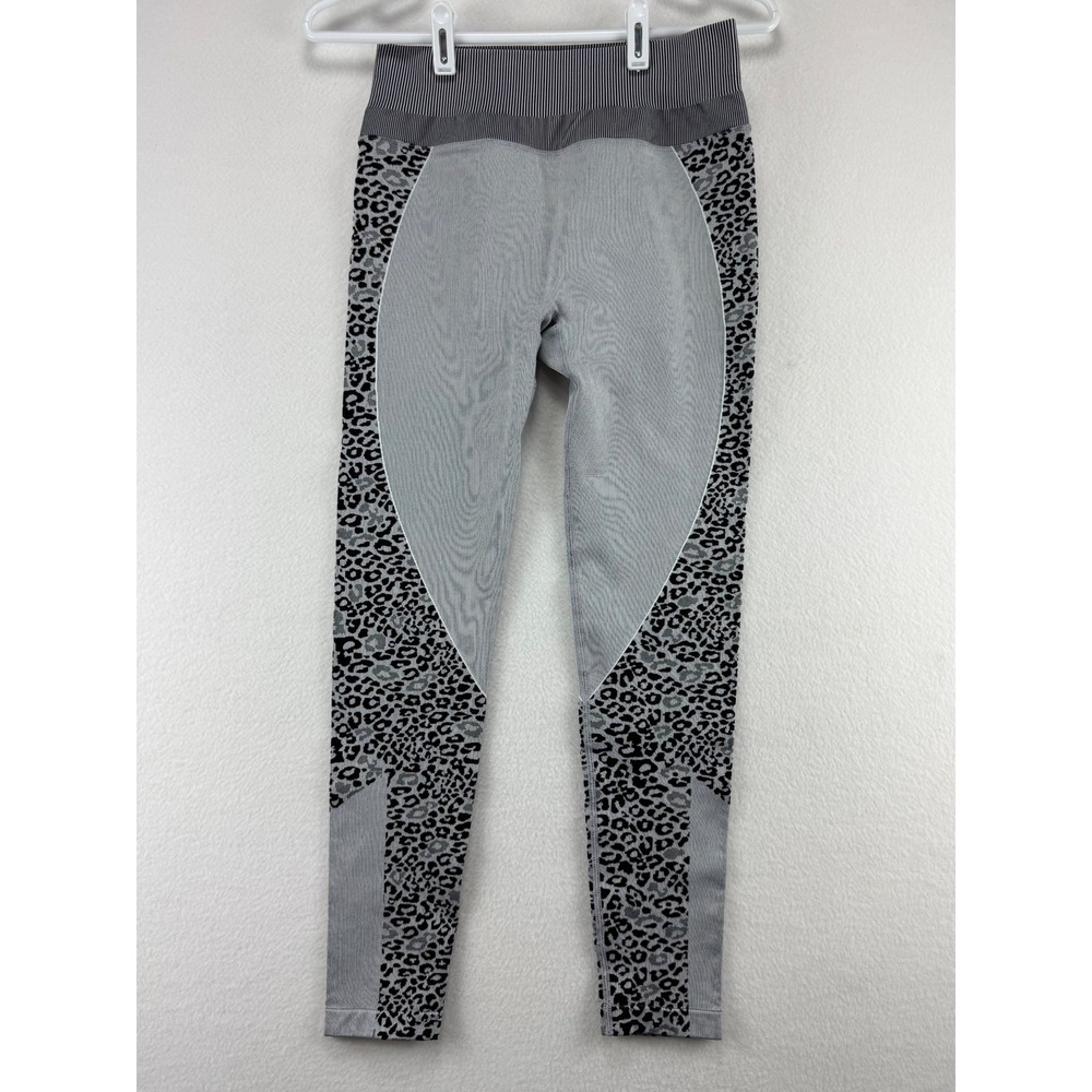 Zelos Leggings Womens Medium Grey Black Leopard Print High Waisted Athleisure